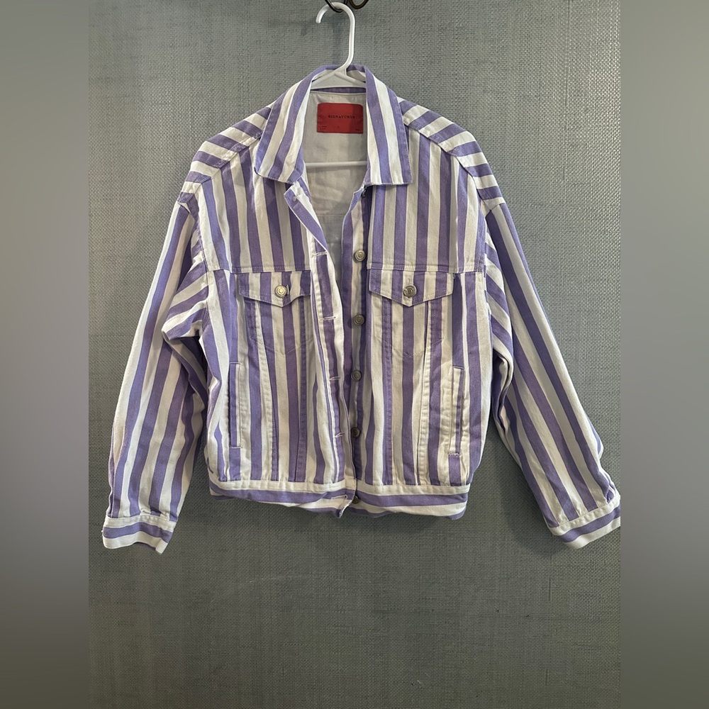 Signature Lavender and White Striped Jacket